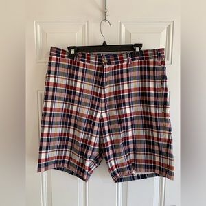 Pendleton Shorts Mens 36 Blue Red Plaid Classic Pockets Adult Cotton Flat‎ Front